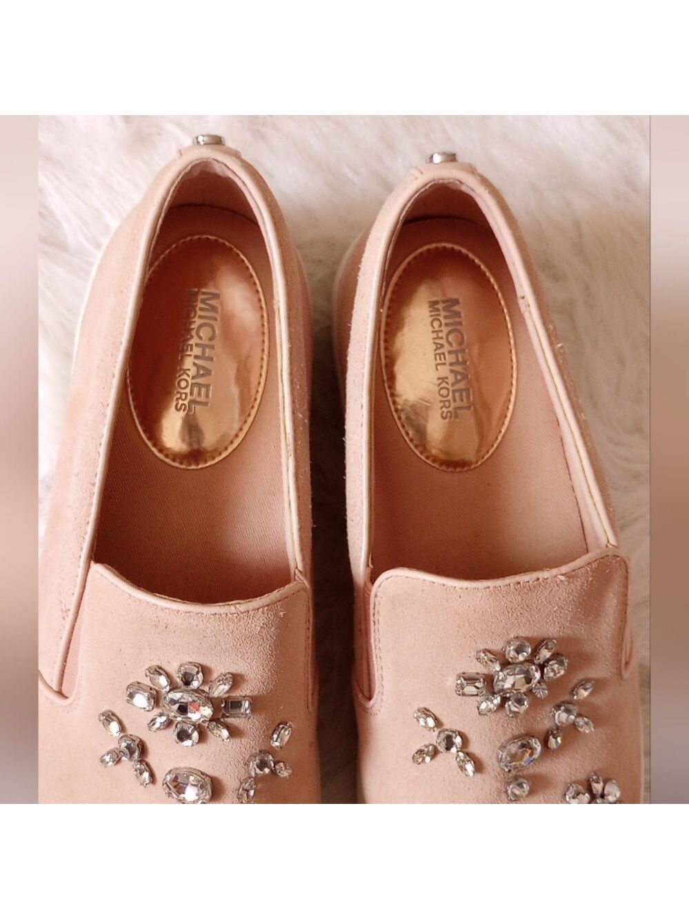 Michael Kors Keaton Rhinestone embellished slide-on Sneakers. Size 9. - Picture 4 of 14